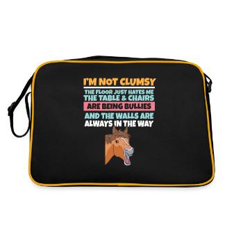 I'm Not Clumsy The Floor Hates Me Foolish Horse - Retro Bag - black/gold - Back