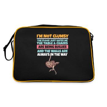 I'm Not Clumsy The Floor Hates Me Foolish Ostrich - Retro Bag - black/gold - Back