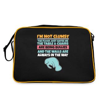 I'm Not Clumsy The Floor Hates Me Foolish Manatee - Retro Bag - black/gold - Back