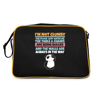 I'm Not Clumsy The Floor Hates Me Foolish Panda - Retro Bag - black/gold - Back