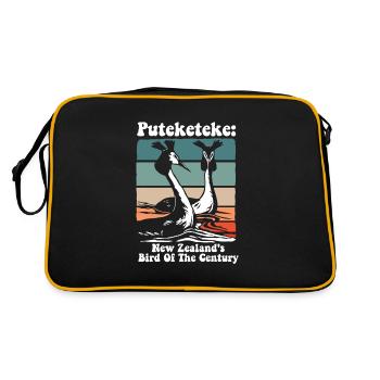 Puteketeke New Zealand's Bird of the Century - Retro Bag - black/gold - Back