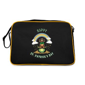 Teckel arc-en-ciel I Pot d’or Saint-Patrick - Sac Retro - noir/or - Dos