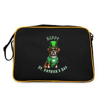 Boxer Dog St. Patrick's Day I Irish Green Hat St - Retro Bag - black/gold - Back