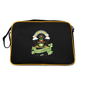 Teckel arc-en-ciel I Pot d’or Saint-Patrick - Sac Retro - noir/or - Dos
