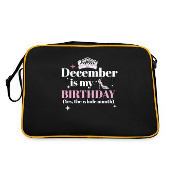 Décembre est mon anniversaire Oui tout le mois né - Sac Retro - noir/or - Dos