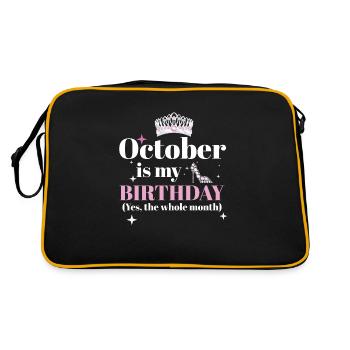 Octobre est mon anniversaire Oui tout le mois né - Sac Retro - noir/or - Dos