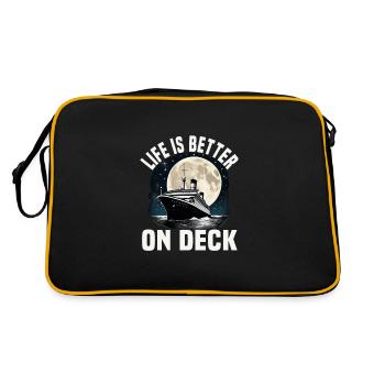 La vie est meilleure sur le pont d’un bateau de croisière Groupe de vacances - Sac Retro - noir/or - Dos