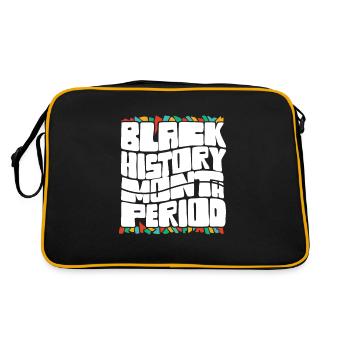 Black History Month Period African American Pride - Retro Tasche - Schwarz/Gold - Hinten