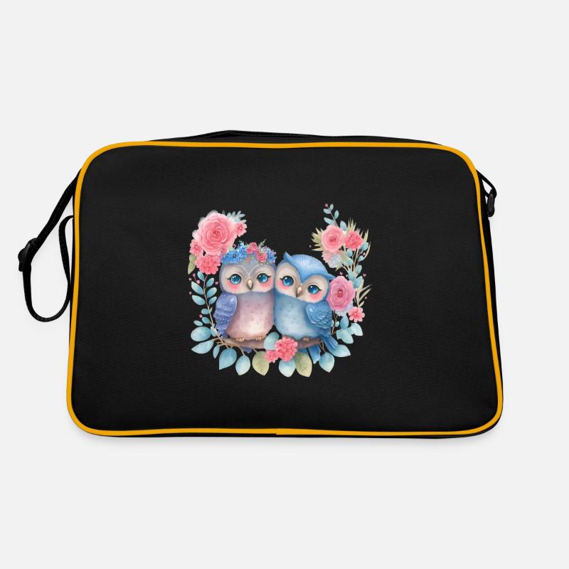 Eule Valentinstag Herz Liebe Geschenkidee Horror Retro Tasche