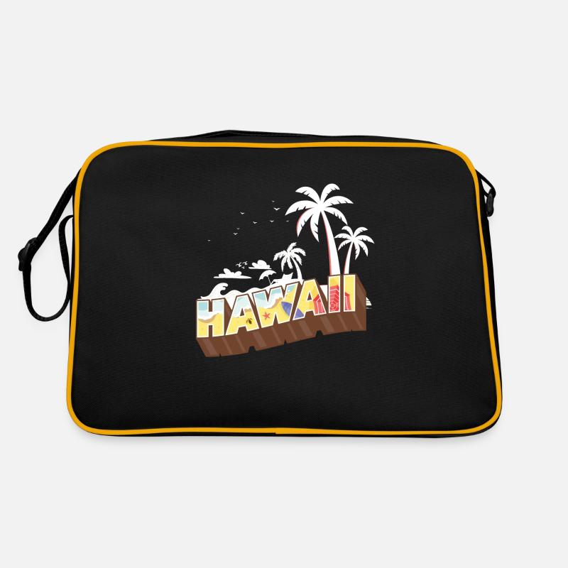 Hawaii design summer time with palm trees - Retro Bag - black/gold
