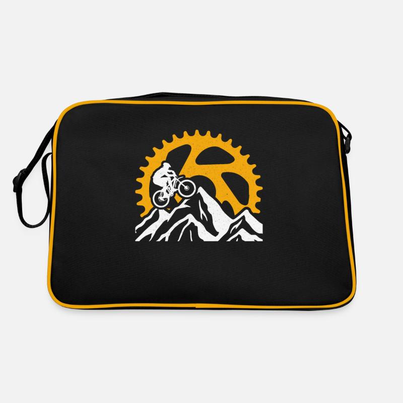 Mountainbiken - Retro Tasche - Schwarz/Gold