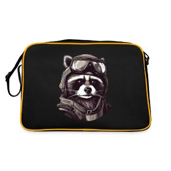 Raccoon Pilot - Retro Bag - black/gold - Back