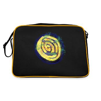 Yellow creative spiral with check pattern - Retro Bag - black/gold - Back