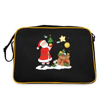 Santa Claus with bag of Christmas Gifts. - Sac Retro - noir/or - Dos