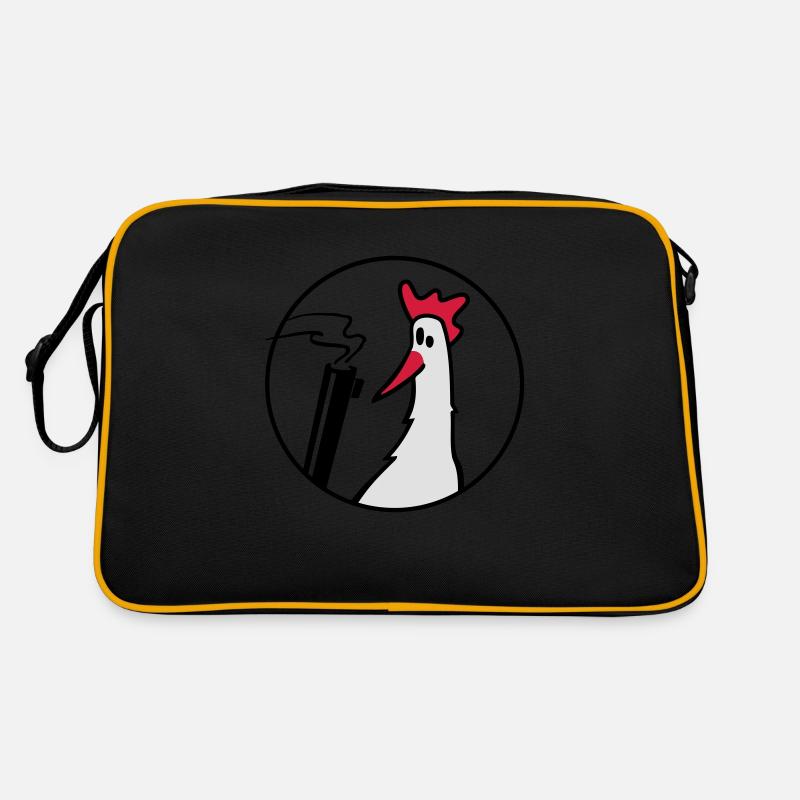 Crazy Chicken mit Gun Retro Tasche