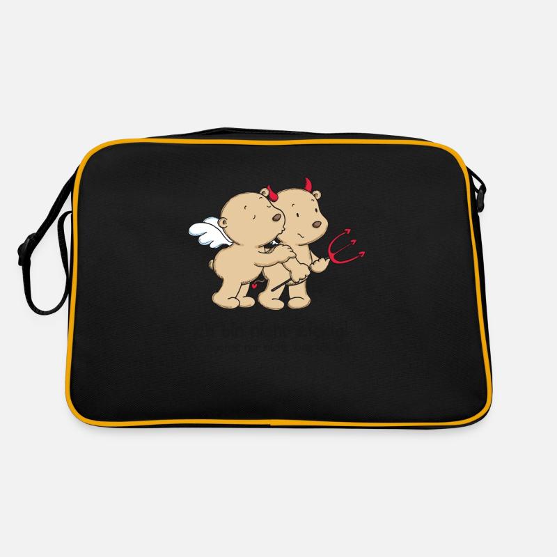 Engel_Teufel _schwarz - Retro Tasche - Schwarz/Gold