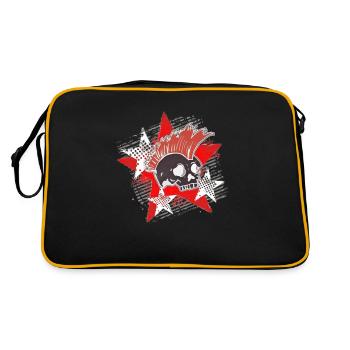 Punk Skull 05 - Retro Tasche - Schwarz/Gold - Hinten