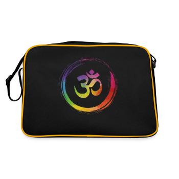 Yoga colorful Chakra OM - Retro Tasche - Schwarz/Gold - Hinten