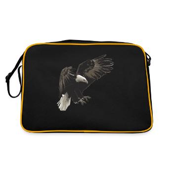 Adler Flug Freiheit Schwarz Weiss - Retro Tasche - Schwarz/Gold - Hinten