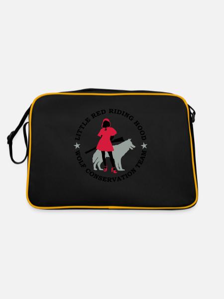 Wolf conservation team - Retro Bag - black/gold - Back