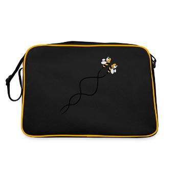 Bees - Retro Tasche - Schwarz/Gold - Hinten