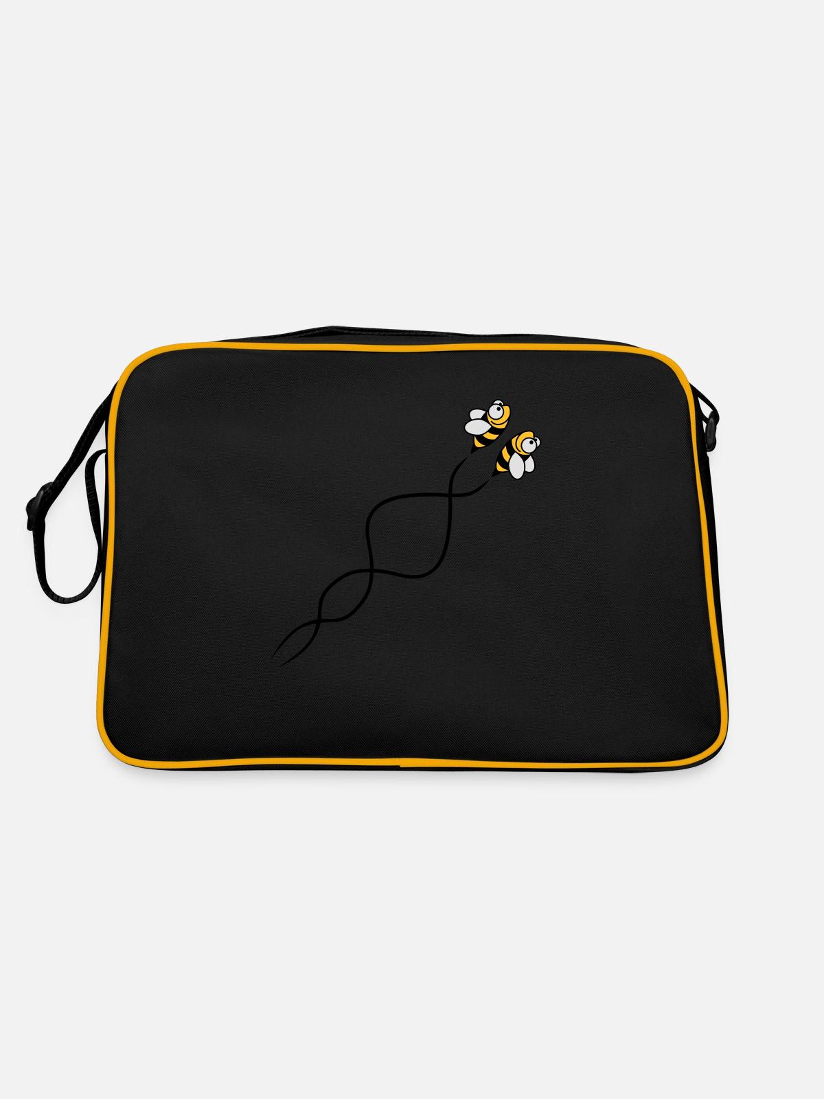 Bees - Retro Bag - black/gold - Back