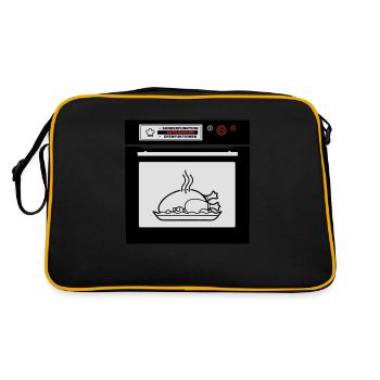 Braten in der Röhre (Schwangerschaft) - Retro Tasche - Schwarz/Gold - Hinten