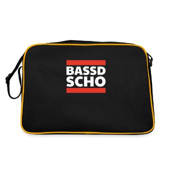 Bassd scho Bayern Brass Festival lustiges Geschenk - Retro Tasche - Schwarz/Gold - Hinten
