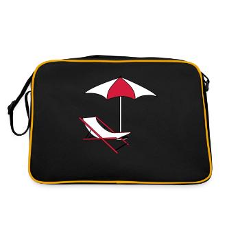 umbrella parasol deckchair beach chair holiday - Retro Bag - black/gold - Back