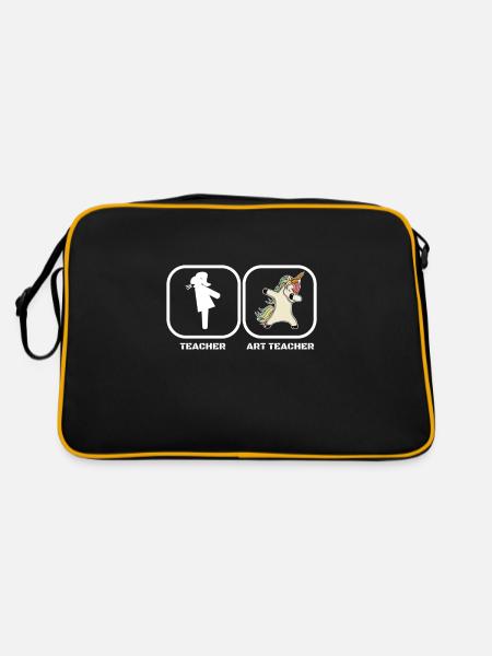 Professeur d'art professeur d'art licorne - Sac Retro - noir/or - Dos