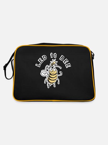 LED es BEE - Witz - Retro Tasche - Schwarz/Gold - Hinten
