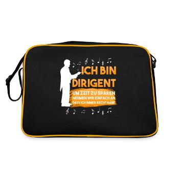 Dirigent Recht Haben Zeit sparen - Retro Tasche - Schwarz/Gold - Hinten
