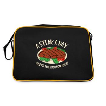 Un steak par jour éloigne le médecin - Sac Retro - noir/or - Dos