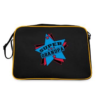 Grandpa / Papy / Grandfather / Grandad - Retro Tasche - Schwarz/Gold - Hinten