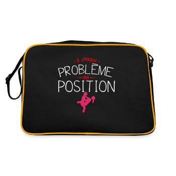 probleme position sexe couple amour humour citatio - Sac Retro - noir/or - Dos