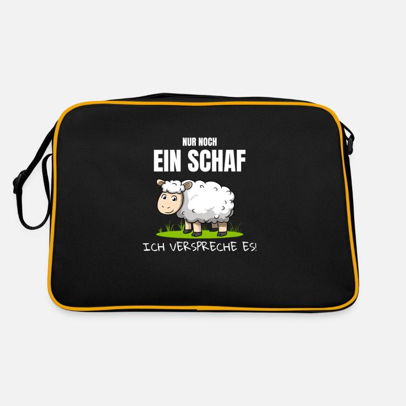 Nur noch ein Schaf Ich verspreche es Schäfer Hirte - Retro Tasche - Schwarz/Gold