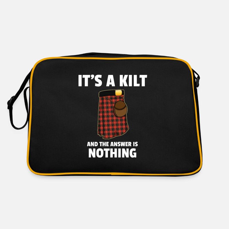 C'est un kilt et la réponse n'est rien Ecosse - Sac Retro - noir/or