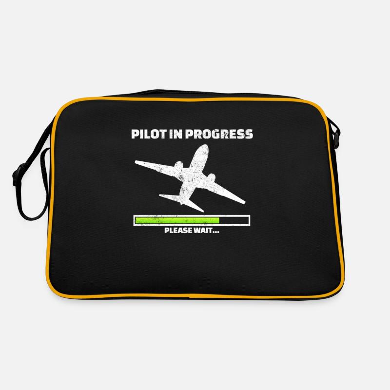 Pilot in progress please wait Flugzeug Traumberuf Retro Tasche