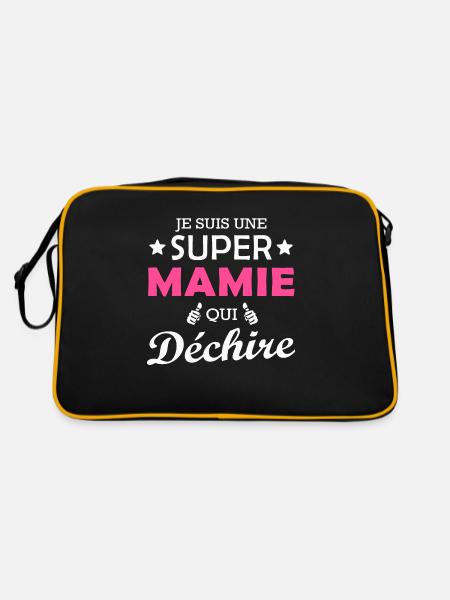 je suis une super mamie qui déchire - Sac Retro - noir/or - Dos