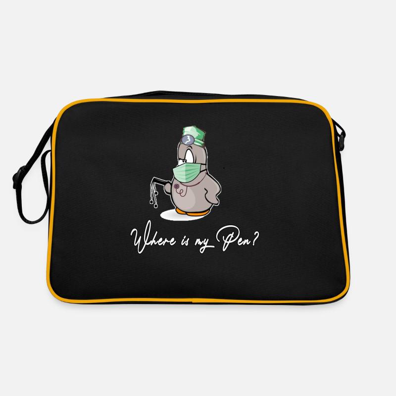 krankenschwester nurse pflege wo ist der stift op - Retro Tasche - Schwarz/Gold