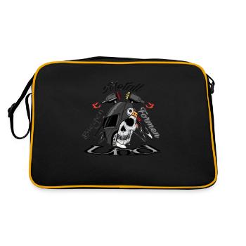 Tête de mort avec casque de soudage et chaux - Sac Retro - noir/or - Dos