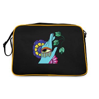 Turquoise hand - Retro Bag - black/gold - Back