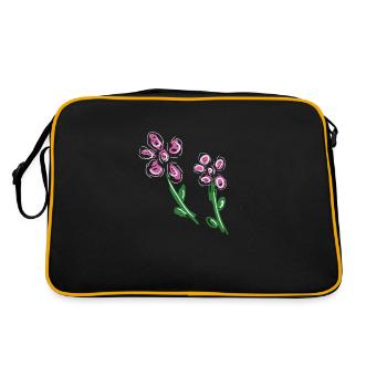 blumen blume - Retro Tasche - Schwarz/Gold - Hinten