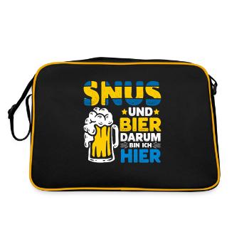 Snus Tabak Nikotin - Retro Tasche - Schwarz/Gold - Hinten