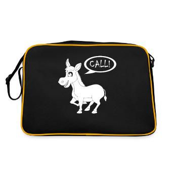 Donkey Esel - Retro Tasche - Schwarz/Gold - Hinten