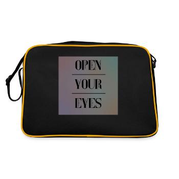 open your eyes - Retro Tasche - Schwarz/Gold - Hinten