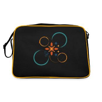 Orange and blue spiral - Retro Bag - black/gold - Back