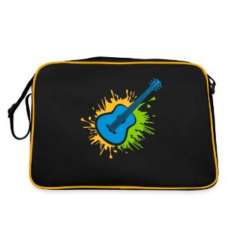 Colorful splashes of color guitarist drops - Retro Bag - black/gold - Back