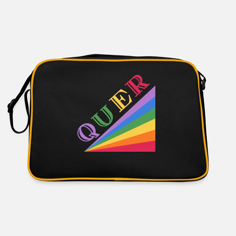 QUER Regenbogen Retro Tasche