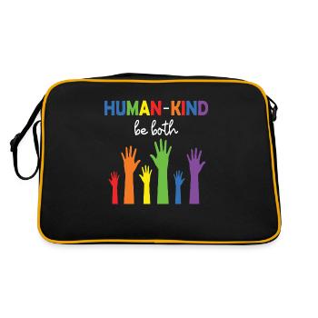 LBGT Flag Gay Pride Human - Retro Bag - black/gold - Back